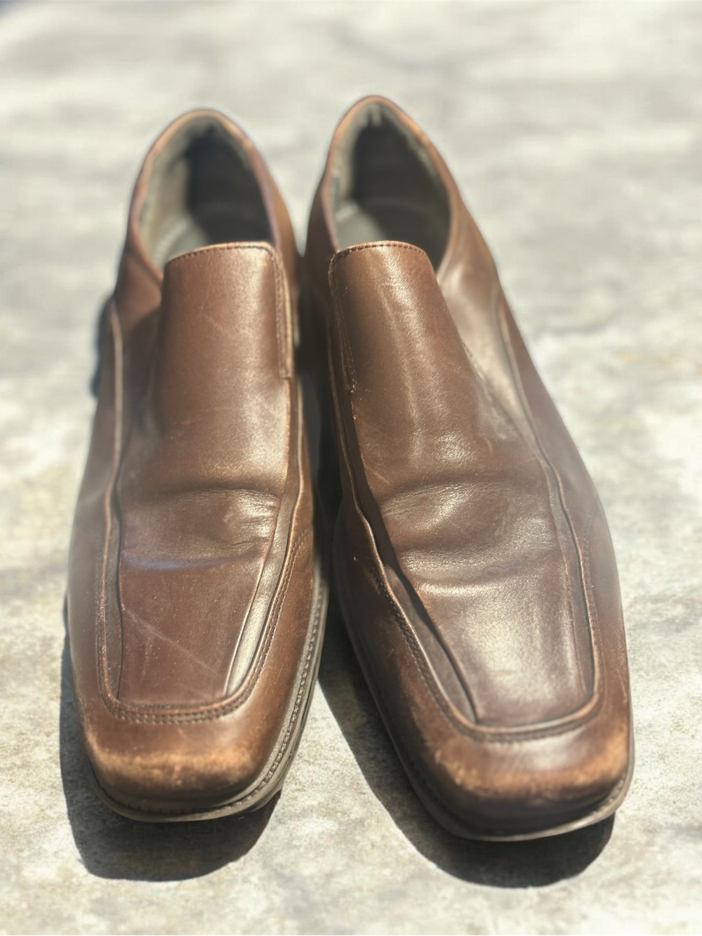 Johnston & Murphy Men's Size 10.5 M Brown Leather Dress Loafers Slip On 20-3600
